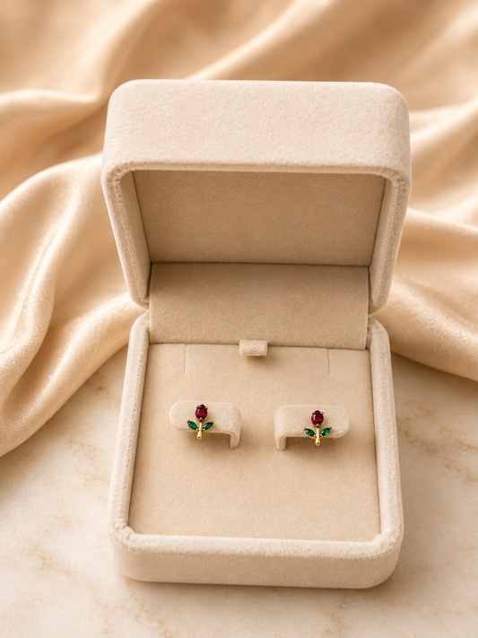 Ruby Tulip Stud