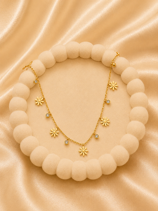 Daisy Drop Charm Necklace
