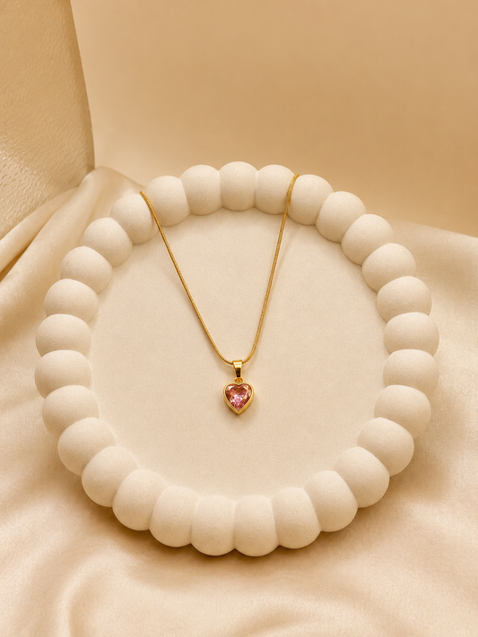 Rosé Heart Necklace